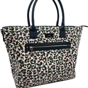 Trina Turk Black Floral Graphic Tote zip closure removable strap NWT